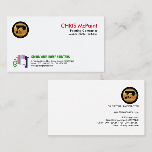 Berufliche einfache stilvolle bunte visitenkarte (Vorne/Hinten)