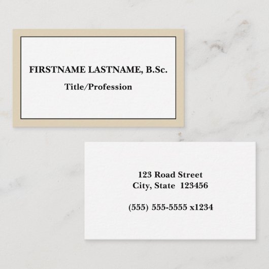 Berufliche, einfache Visitenkarte (Vorne/Hinten)