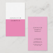 Berufliche einfache Vorlage Elegantes Hot Pink Visitenkarte (Vorne/Hinten)