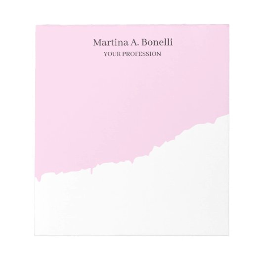 Berufliche Einzigartige Elegante Schlichte Einfach Notizblock (Vorderseite)