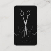 Berufliche Elegant Black and Silver Fairstylist Visitenkarte (Rückseite)