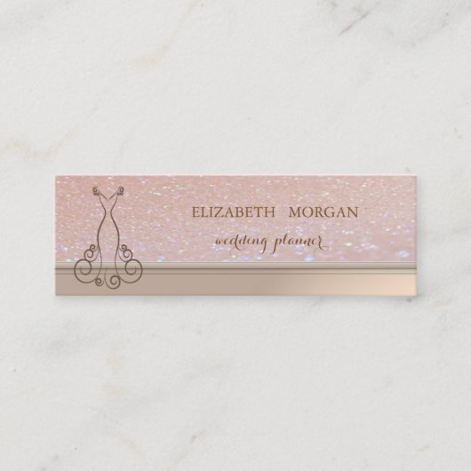 Berufliche Elegant-Chic-Glitterie, Kleid Mini Visitenkarte (Vorderseite)