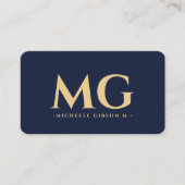 Berufliche Elegant Dark Navy Moderne Visitenkarte (Vorderseite)