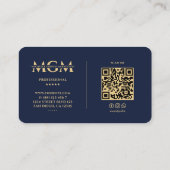Berufliche Elegant Dark Navy Moderne Visitenkarte (Rückseite)