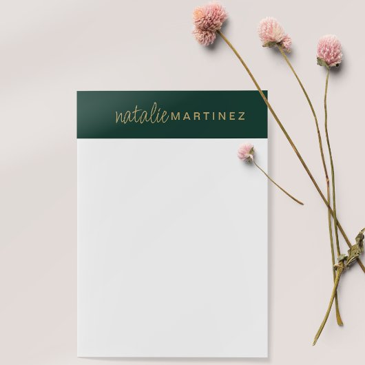 Berufliche Elegant Green Gold Personalisiert Groß Post-it Klebezettel