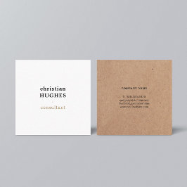 Berufliche Elegant Minimal Kraft Braun Weiß Quadratische Visitenkarte