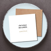 Berufliche Elegant Minimal Kraft Braun Weiß Quadratische Visitenkarte