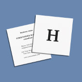 Berufliche Elegant-Minimal-Schwarz-weiß-Monogramm Quadratische Visitenkarte