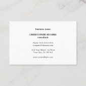 Berufliche Elegant Minimal White Black Monogram Visitenkarte (Rückseite)