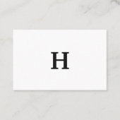 Berufliche Elegant Minimal White Black Monogram Visitenkarte (Vorderseite)