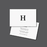 Berufliche Elegant Minimal White Black Monogram Visitenkarte<br><div class="desc">EURO SIZE elegante,  individuell anpassbare Visitenkartenvorlage mit fett schwarzem Monogramm. Einfaches und elegantes Design. Perfekt für Berater,  Anwälte,  Anwälte,  Anwälte oder Finanzfachleute.</div>
