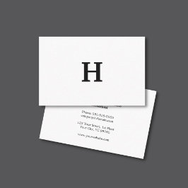 Berufliche Elegant Minimal White Black Monogram Visitenkarte