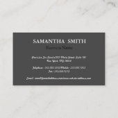 Berufliche Elegant Monogram Black Visitenkarte (Rückseite)