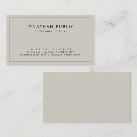 Berufliche Elegant Premium Silk Finish Luxe Visitenkarte (Vorne/Hinten)