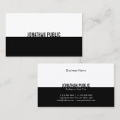 Berufliche Elegant Schwarz-Weiß einfach Schlicht Visitenkarte (Vorne/Hinten)