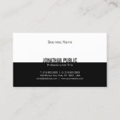 Berufliche Elegant Schwarz-Weiß einfach Schlicht Visitenkarte (Rückseite)