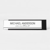 Berufliche Elegant Schwarz/Weiß Schreibtischnamensplakette (Vorderseite )