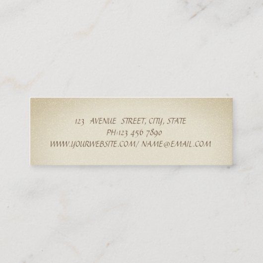 Berufliche Elegant Stilvolle Glitterie, Kleid Mini Visitenkarte (Rückseite)