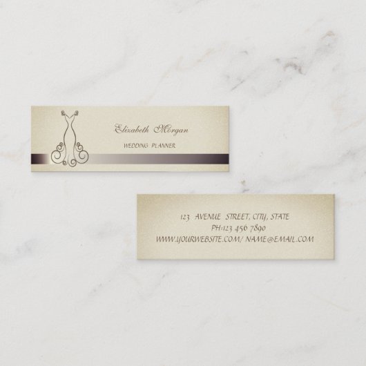 Berufliche Elegant Stilvolle Glitterie, Kleid Mini Visitenkarte (Vorne/Hinten)