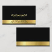 Berufliche Elegante Black Gold Silk Finish Luxus Visitenkarte (Vorne/Hinten)
