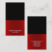 Berufliche elegante Black Red Business Card Visitenkarte (Vorne/Hinten)