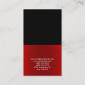 Berufliche elegante Black Red Business Card Visitenkarte (Rückseite)