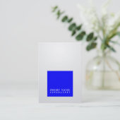 Berufliche elegante blaue quadratische moderne visitenkarte (Stehend Vorderseite)