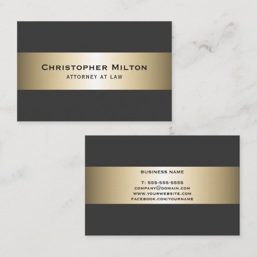 Berufliche elegante dunkle Imitat-Goldstreifen Visitenkarte (Vorne/Hinten)