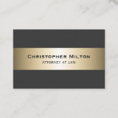 Berufliche elegante dunkle Imitat-Goldstreifen Visitenkarte (Vorderseite)