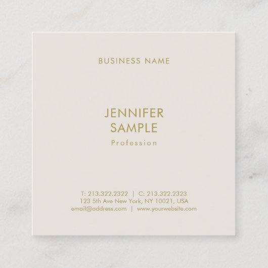 Berufliche elegante einfache Schablonen-moderner Quadratische Visitenkarte (Rückseite)