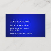 Berufliche elegante einfache schlichte blaue visitenkarte (Rückseite)