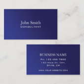 Berufliche elegante einfache schlichte blaue visitenkarte (Vorne/Hinten)