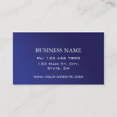 Berufliche elegante einfache schlichte blaue visitenkarte (Rückseite)