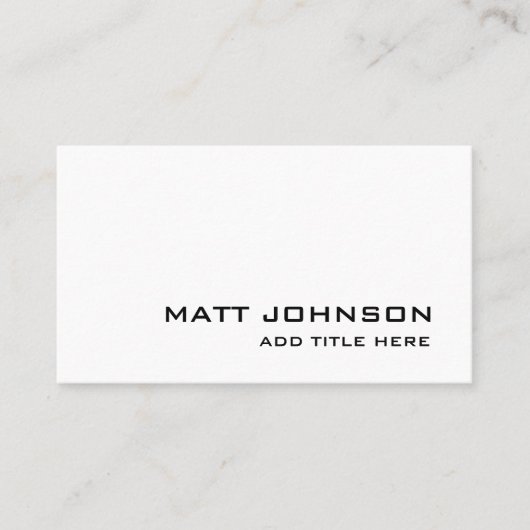 Berufliche Elegante einfache weiße Visitenkarte (Vorderseite)