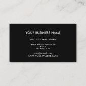 Berufliche elegante einzigartige moderne schwarze visitenkarte (Rückseite)