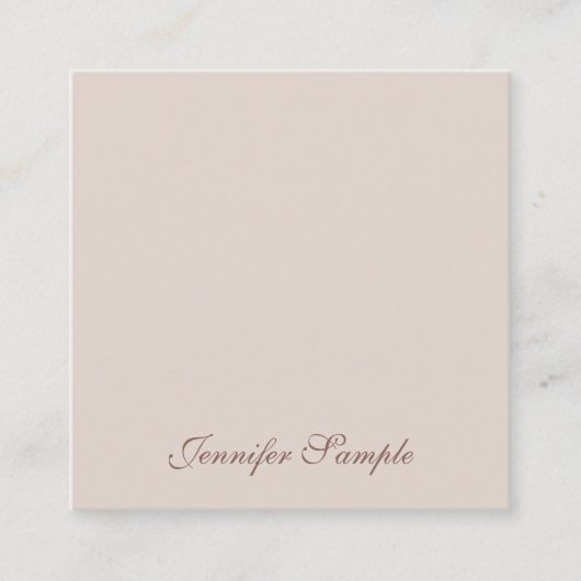 Berufliche elegante Handschrift einfache Vorlage Quadratische Visitenkarte (Vorderseite)