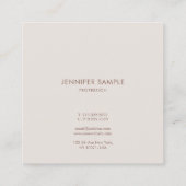 Berufliche elegante Handschrift einfache Vorlage Quadratische Visitenkarte (Rückseite)