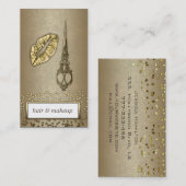 Berufliche elegante Imitate Gold Konfetti Chic Lip Visitenkarte (Vorne/Hinten)