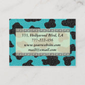 Berufliche, elegante Kuh Damasus türkis Visitenkarte (Rückseite)
