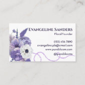 Berufliche Elegante Lila Blüten Visitenkarte (Vorderseite)