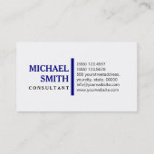 Berufliche Elegante Marine Modernes Schlichtes Wei Visitenkarte (Rückseite)