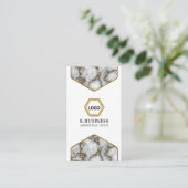 Berufliche elegante Marmor-Gold-Glitzer Moderne Visitenkarte (Stehend Vorderseite)