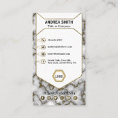 Berufliche elegante Marmor-Gold-Glitzer Moderne Visitenkarte (Rückseite)