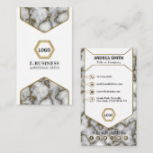 Berufliche elegante Marmor-Gold-Glitzer Moderne Visitenkarte (Vorne/Hinten)