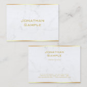 Berufliche, elegante Marmor-Gold-Textvorlage Visitenkarte (Vorne/Hinten)