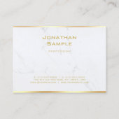 Berufliche, elegante Marmor-Gold-Textvorlage Visitenkarte (Rückseite)