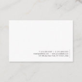 Berufliche elegante Minimalistische Entwurfsvorlag Visitenkarte (Rückseite)