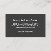 Berufliche Elegante Moderne Dunkelgrau einfach Visitenkarte (Rückseite)