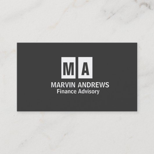 Berufliche Elegante Moderne Dunkelgrau einfach Visitenkarte (Vorderseite)
