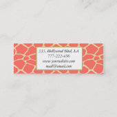 Berufliche, elegante, moderne Giraffe Mini Visitenkarte (Rückseite)